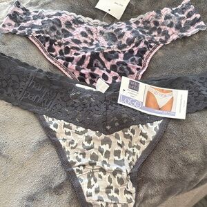 Hanky Panky Original Rise Thong Women's Lace Trim Animal Print Panties